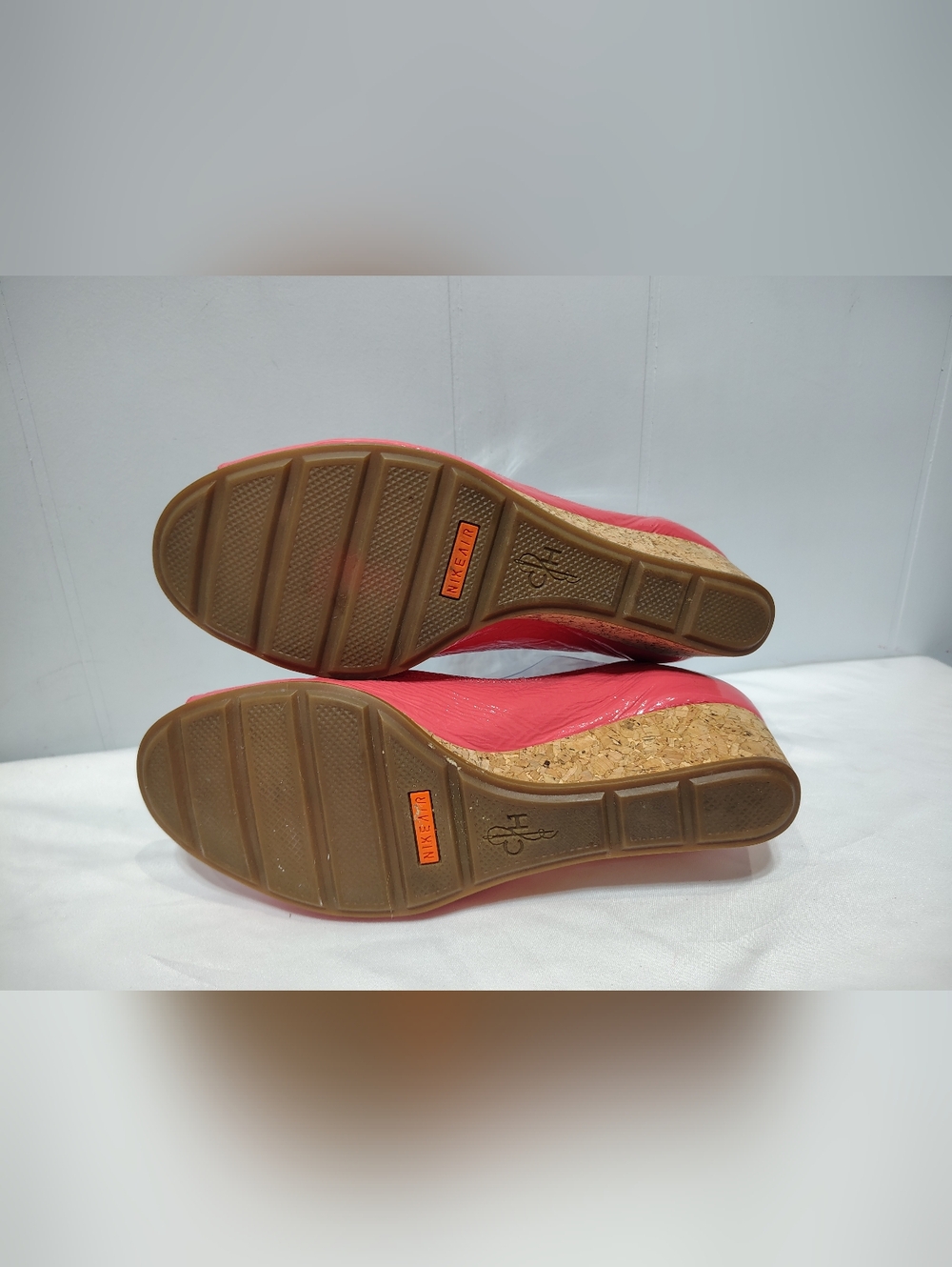 Cole Haan Air Tali OT Wedge Shoe Coral Pink size 7 1/2 Patent Leather Office - Picture 7 of 8